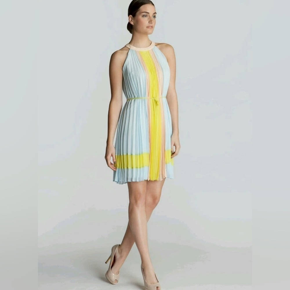 Ted Baker Lellia Colour Block dress Light Blue Ted Size 2